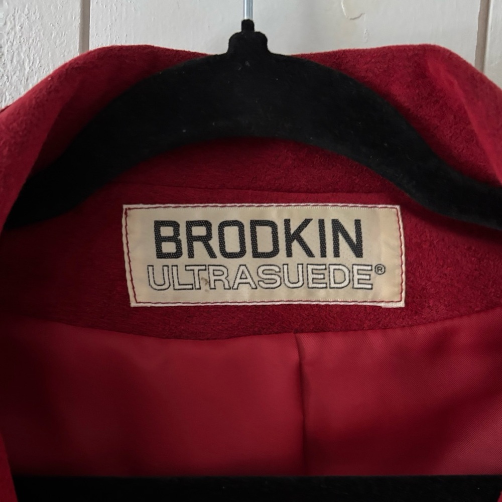 Vintage Brodkin UltraSuede Rich Red BlazerJacket Size 14 Large - Picture 4 of 13